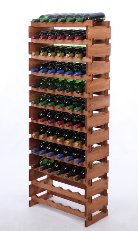 Stojak na wino MODO24 regał modułowy na butelki 12 leżni x 6 butelek montaż bez narzędzi impregnacja brązowa 1 szt.