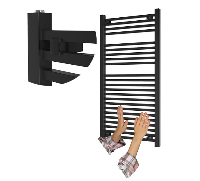 Grzejnik Łazienkowy Granitan Bergen 120/60cm Czarny Kaloryfer Drabinkowy 1kpl.