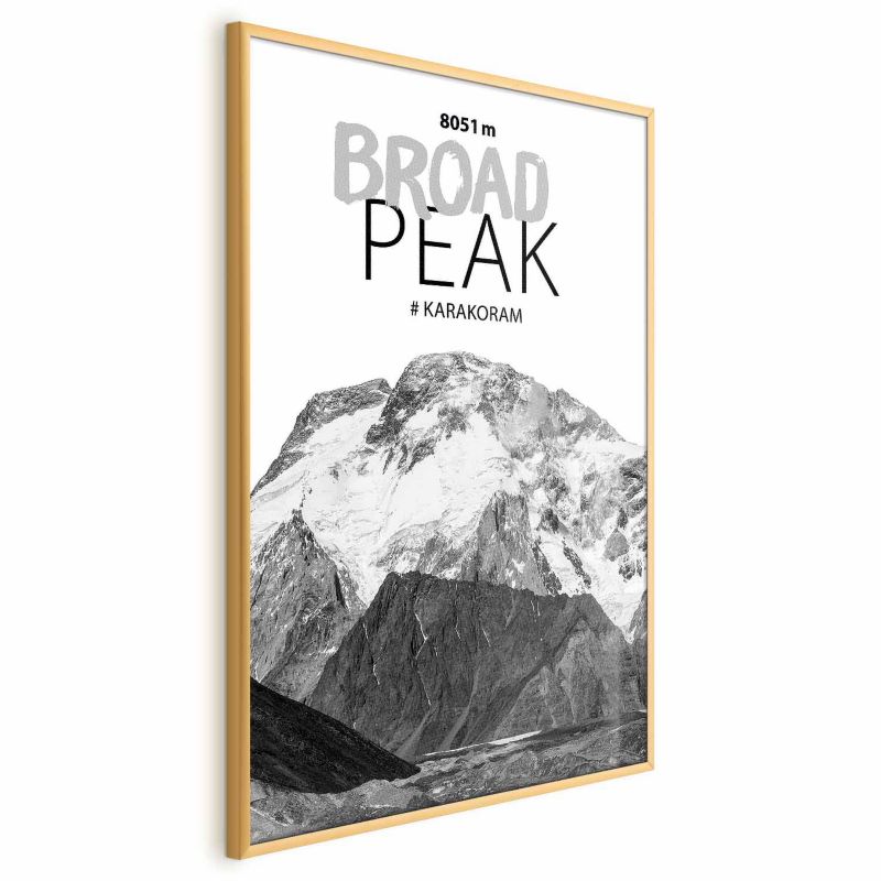 Plakat Artgeist Broad Peak 40x60 cm z ramą złotą 1 szt