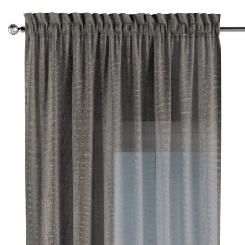 Zasłona na kanale z grzywką 1 szt. 130 x 260 cm Dekoria szary 1 szt.