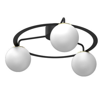 Lampa sufitowa wisząca Luminex Ballo czarny mat-złoty połysk-biała wym: 26 x 57 x 57 cm 3xE27 x 15W 1 szt.