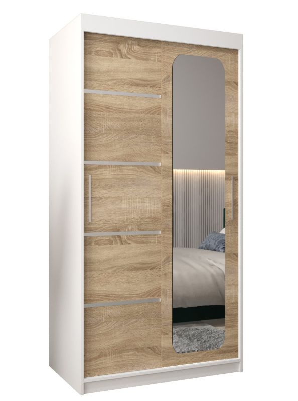 Szafa przesuwna Garderoba Abiks PROMO V2 100 biały/sonoma 1 szt.