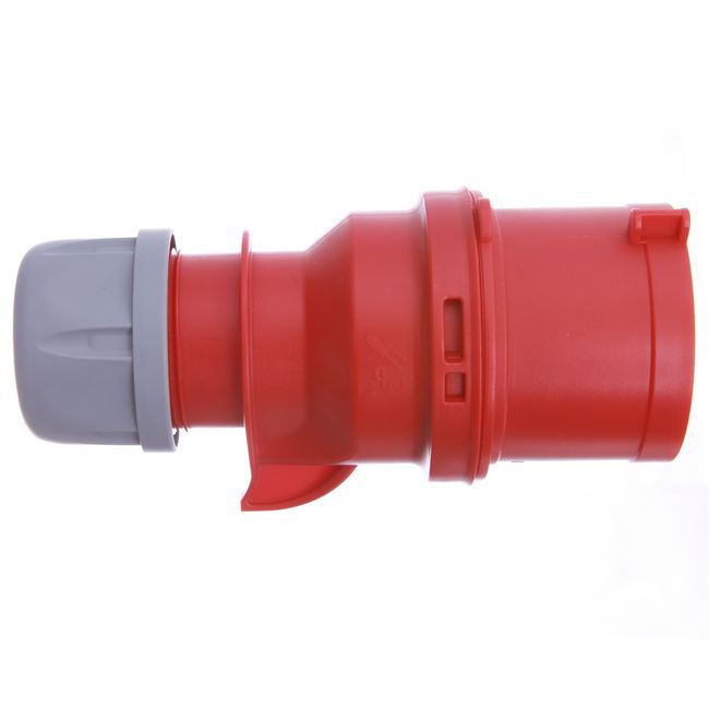 Wtyczka PCE Twist siłowa odbiornikowa przenośna z uziemieniem 3P+Z+N 32 A czerwona