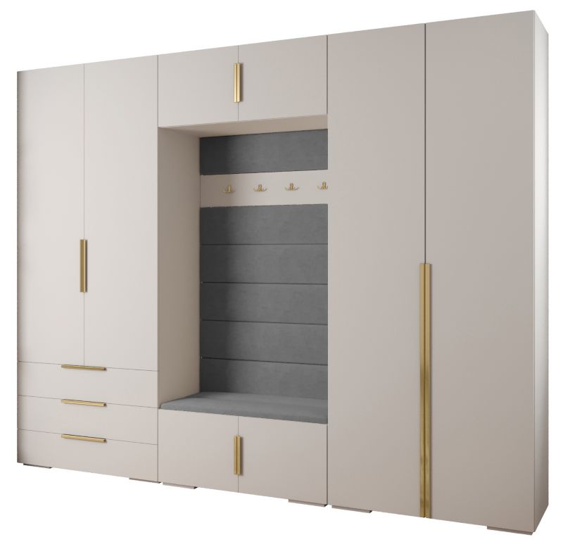 Garderoba do przedpokoju Abiks INOVA 1 Z14 biały+złoty+manila16 1szt.