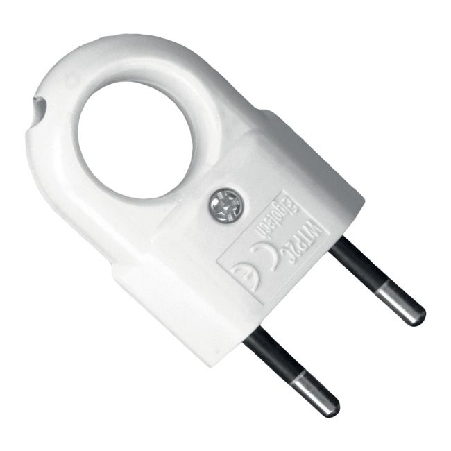 Wtyczka płaska Elgotech z uchwytem biała