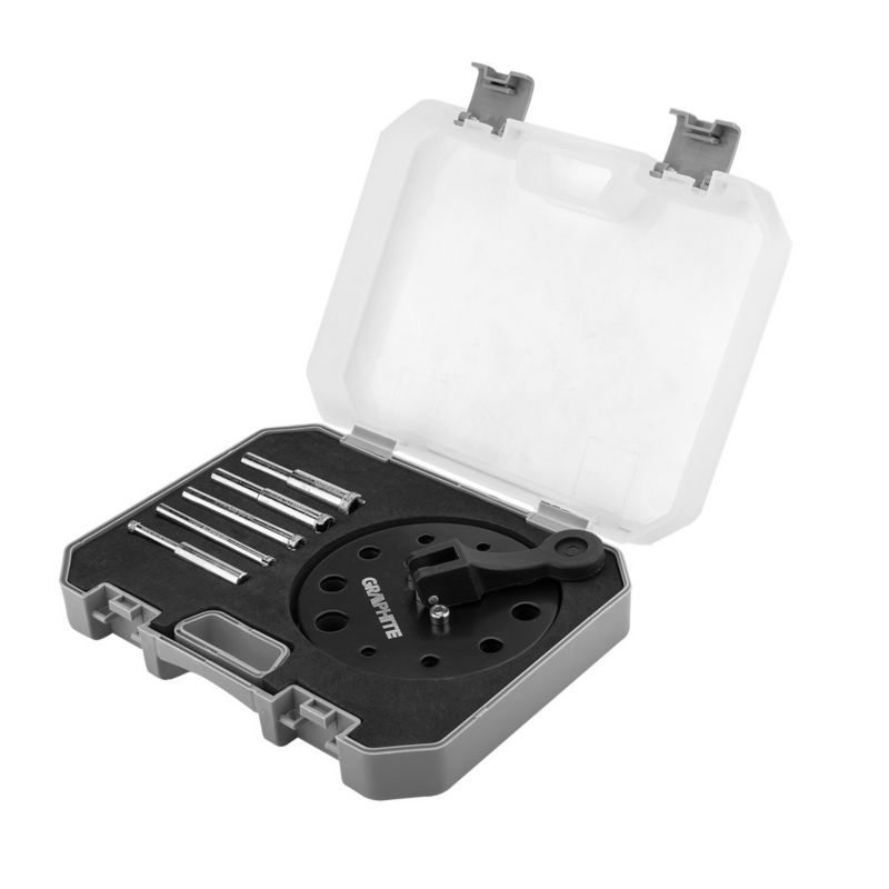 Wiertła diamentowe GRAPHITE 5-12 mm obróbka twardych materiałów 6 szt.