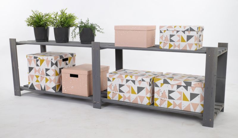 Regał drewniany MODO24 impregnacja szara szeroki 50x170x38 cm eko 1 szt.