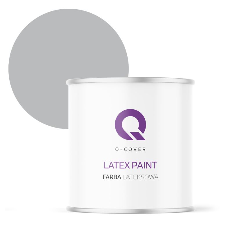 Farba Lateksowa Do Ścian i Sufitów Q-Cover Szary H1050 Głęboki Mat 2L