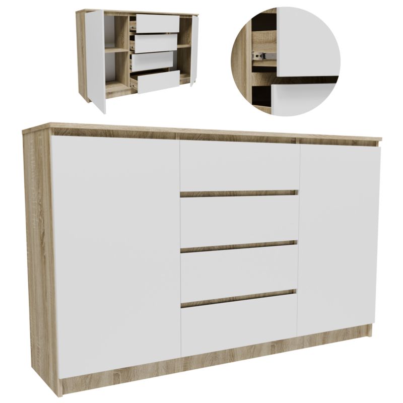 Komoda Matkam szafka K1602D4SZSOB dąb sonoma-biały 1 szt.