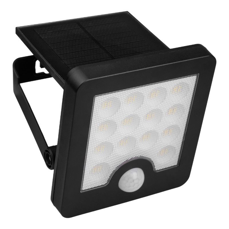 Kinkiet solarny DPM czarny LED 5W 4000K 500lm IP65 wym: 13 x 12 x 11,8 cm - 1 szt.