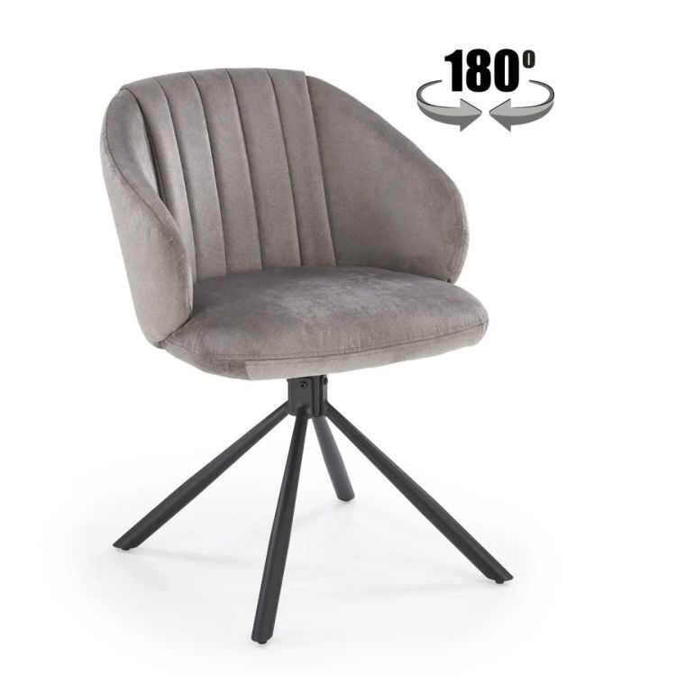 Krzesło Halmar tapicerowane K533 szare/czarne obracane 1 szt