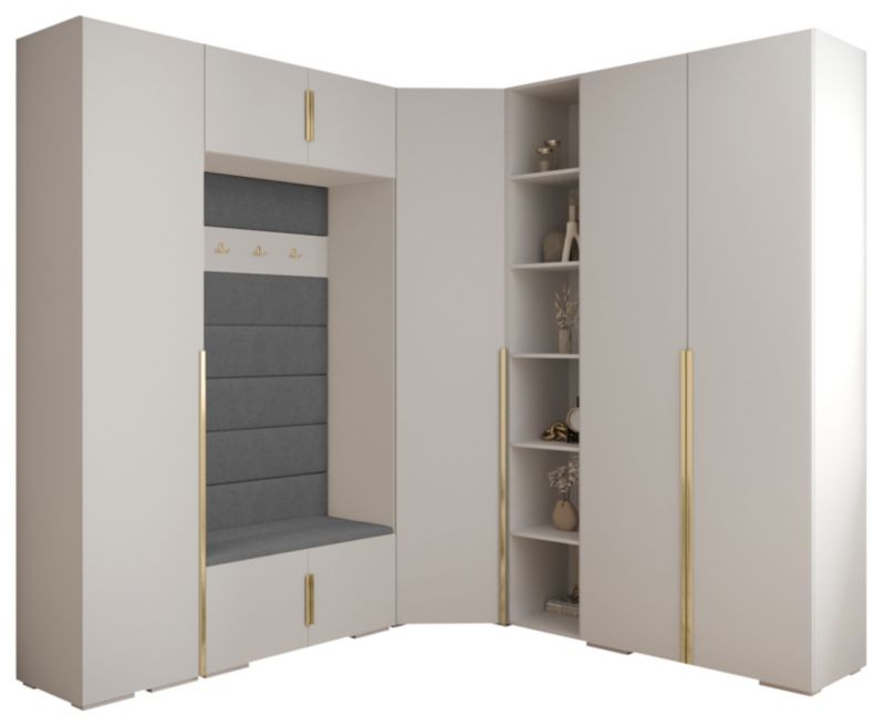 Garderoba do przedpokoju Abiks INOVA 1 Z2 biały+złoty+manila16 1szt.