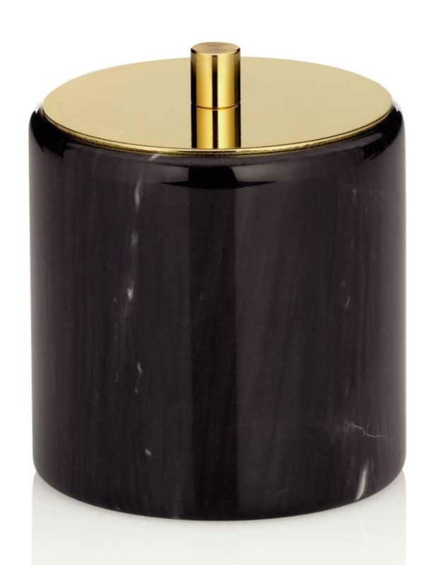 Pojemnik na płatki higieniczne Kela Liron czarno-złoty marmur stal nierdzewna 1 szt.