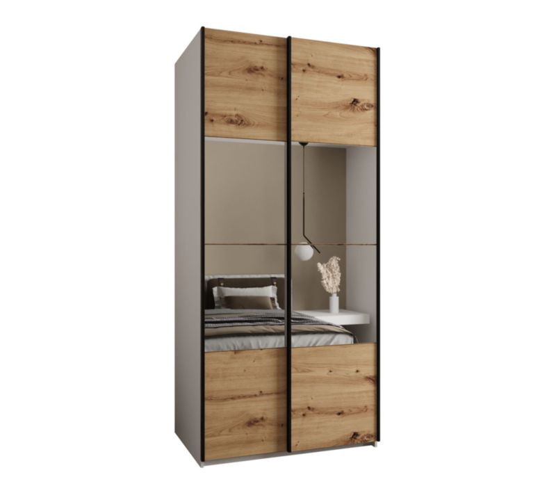 Szafa przesuwna Abiks LUX 4 wysoka szer.120cm biały/artisan/czarny 1szt.