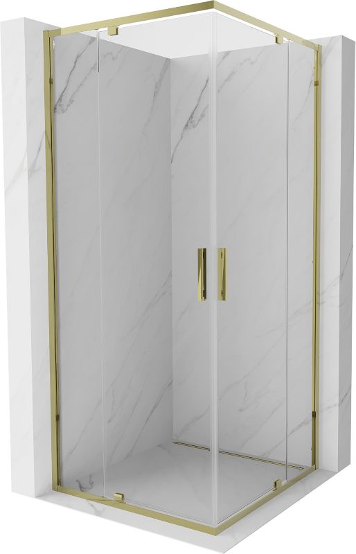 Kabina prysznicowa Mexen Exo kwadratowa uchylna 80 x 80 cm transparent złota 1 szt.