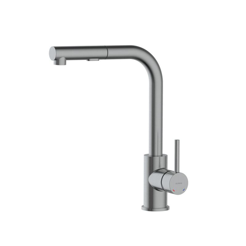 Bateria kuchenna Oltens Myvat z wyciąganą wylewką grafit oszczędność wody, 1 szt.