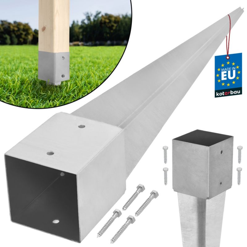 Podstawa słupa KOTARBAU kotwa wbijana do ziemi stalowa 120x120x900 mm 1 szt.
