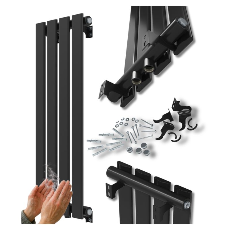 Grzejnik Pionowy Granitan Fero Kaloryfer Panelowy 800x296 Czarny 278W 1szt.