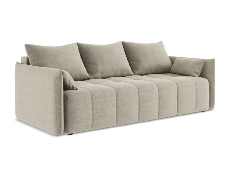 Kanapa 3-osobowa z funkcją spania LaMiaSofa BOLSENA z tkaniny bouclé 225x105 cm kreci 1 szt.
