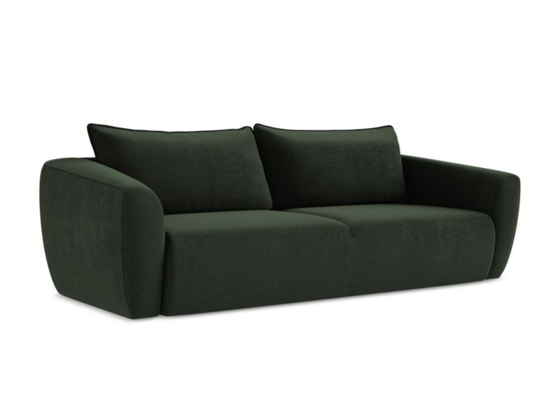 Kanapa 3-osobowa z funkcją spania LaMiaSofa PISA z tkaniny strukturalnej 238x102 cm butelkowa zieleń 1 szt.