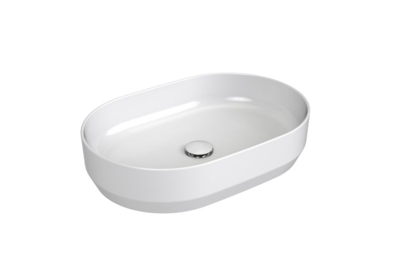 Owalna umywalka ceramiczna nablatowa Ravak Zeta Slim 550 biała 1szt