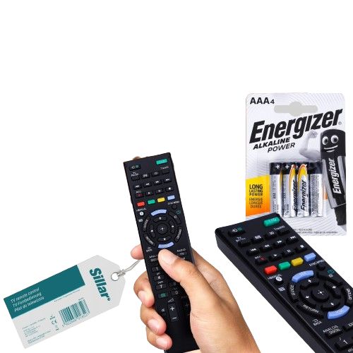 Pilot, Sillar, uniwersalny, zamiennik RM-ED047, do telewizora Sony LCD, LED, Bravia + 4x Baterie AAA, zestaw, 5szt