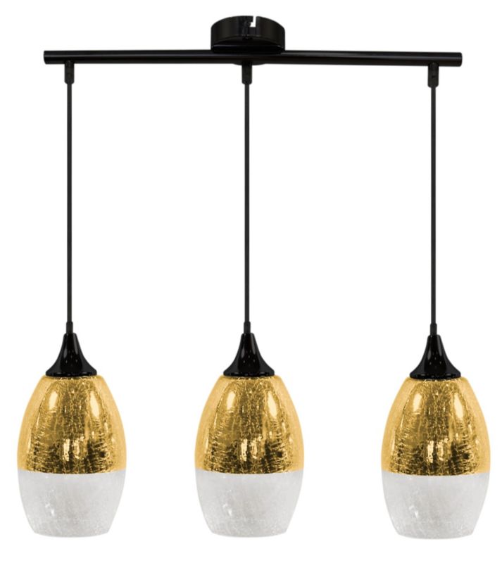 Lampa sufitowa Candellux Celia czarna-złoto wym: 125 x 60 x 16 cm 3xE27 x 60W 1 szt.