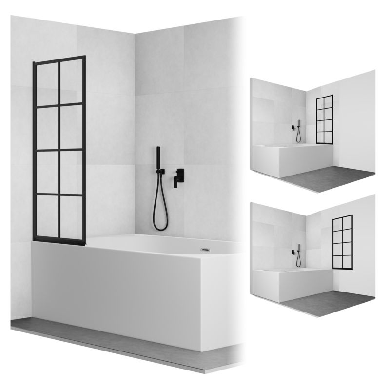 Parawan nawannowy 140x80 składany THIRA SEVANTE czarny 1 szt.