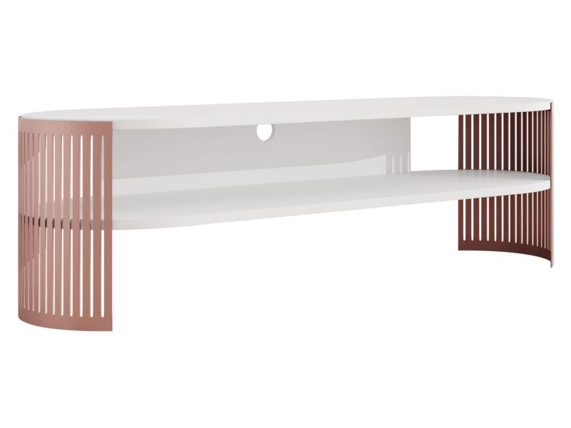 Szafka RTV owalna MIRJAN 24 Fikoli miedziany/biel arktyczna 1 szt.