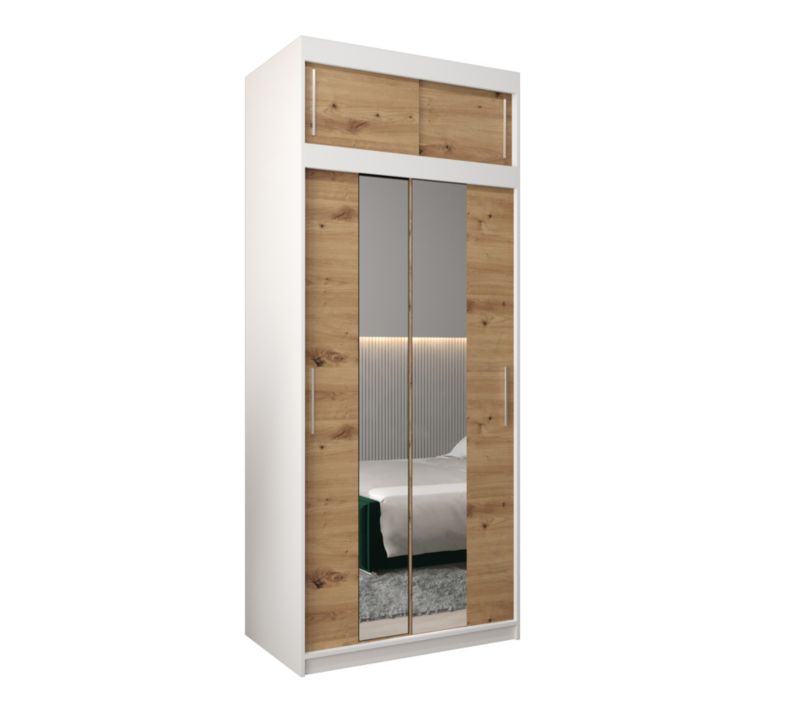 Szafa przesuwna Garderoba Abiks Tokyo 1 100 biały + artisan z nadstawką 1 szt.