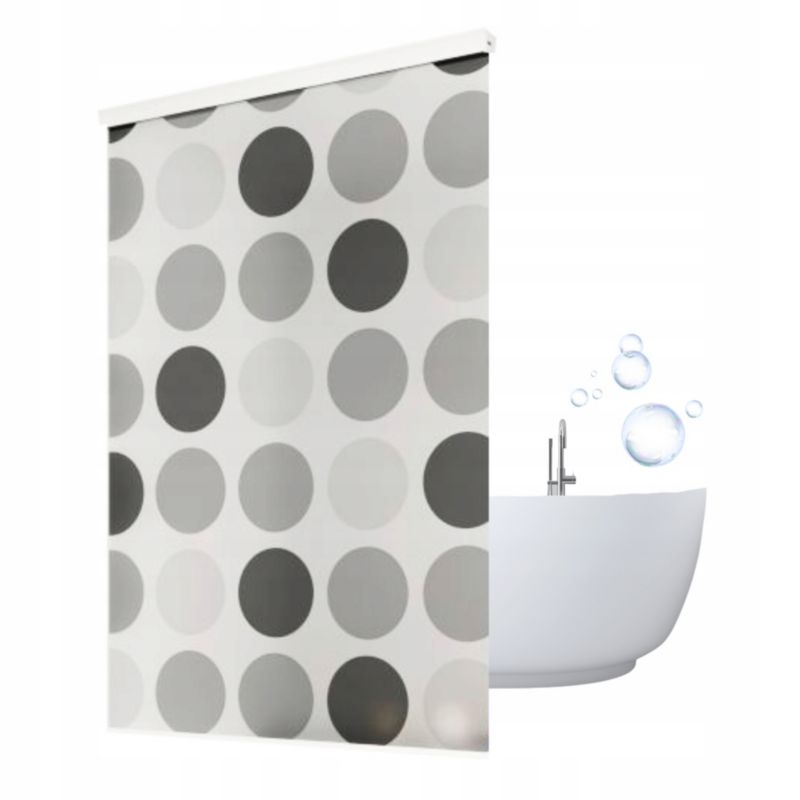 Roleta wannowo-prysznicowa z kasetą Estiva 160x240 cm wzór koła szare grafit 1 szt.