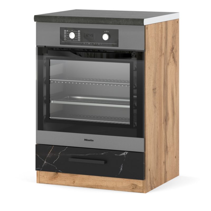 Szafka Kuchenna Hurtownia-Mebli Stojąca Do zabudowy piekarnika Blanka dolna piekarnik 60cm 60cm Dąb Wotan San Sebastian 60x47x85