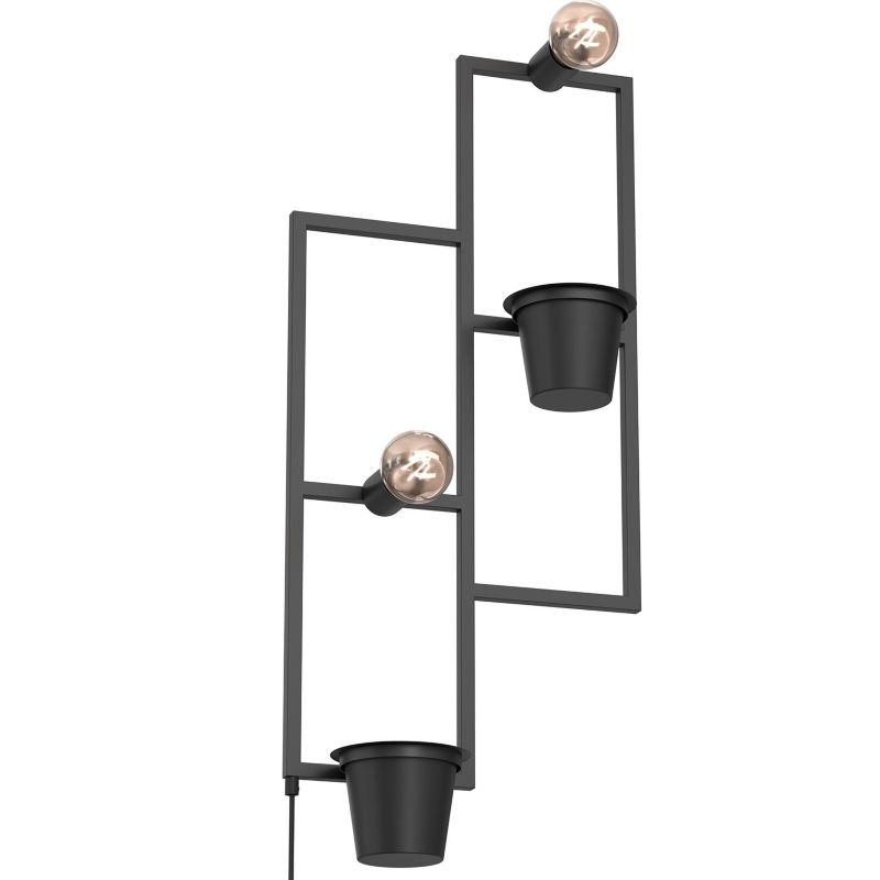 Kinkiet ścienny Luminex Flower Wall czarny mat 2 x E27 x 15W IP20 wym: 90 x 38,5 x 14,5 cm - 1 szt.