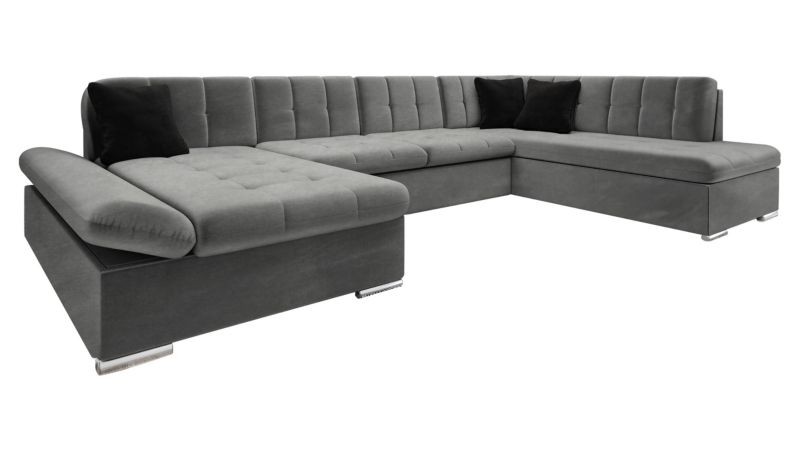 Narożnik z funkcją spania MIRJAN 24 Bergen lewy platynowy szary/czarny 1 szt.