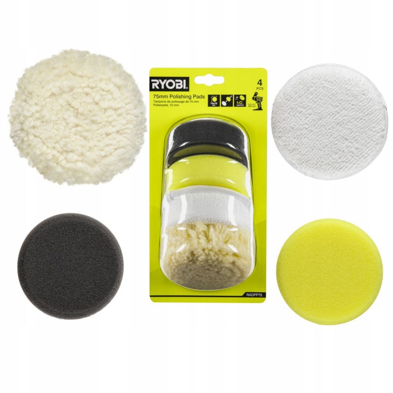 Zestaw Padów Polerskich Ryobi 75mm 4 elementy 1 szt.