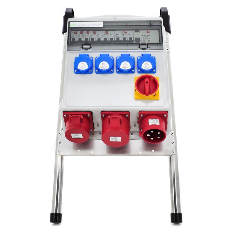 Rozdzielnica przenośna, budowlana ELS Elektrotechnika 14PO44C11C11CFWTTRST 4x230V 32A/5 16A/5, zabezpieczona, na stojaku, 1 szt.