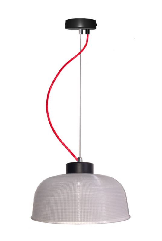 Lampa sufitowa wisząca Candellux Liverpool 2808 czarno-szara-czerwona szerokość 26.5 cm 1xE27 x 40W 1 szt.