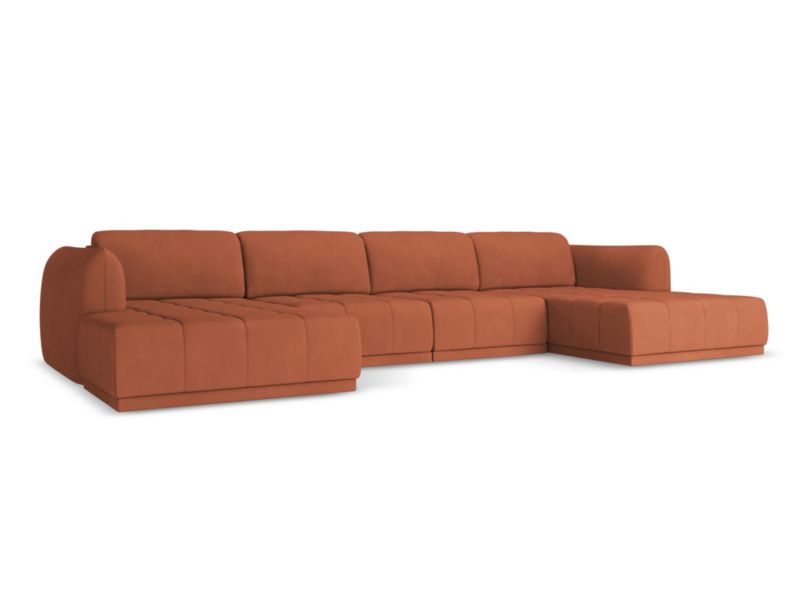 Sofa panoramiczna LaMiaSofa MILANO z tkaniny szenilowej 370x170 cm terakota 1 szt.