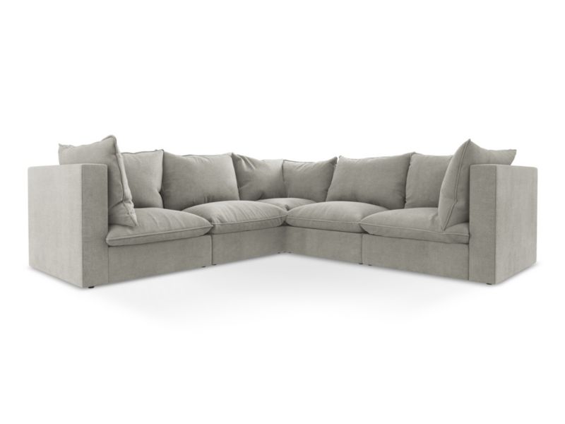 Modułowy narożnik LaMiaSofa RAVENNA z tkaniny strukturalnej 255x255 cm jasny szary 1 szt.