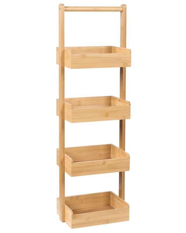 Regał łazienkowy bambusowy jasne drewno Vaupes 1 szt.