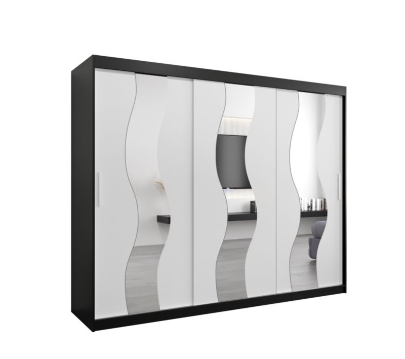 Szafa przesuwna Abiks SEWILLA czarny mat + biały mat 1 szt.