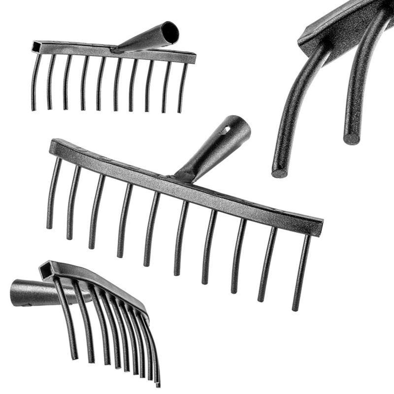 Grabie KADAX Do Kamienia Stalowe 10-Zębne Grabki Ogrodowe Gleby Bez Trzonka 1szt.