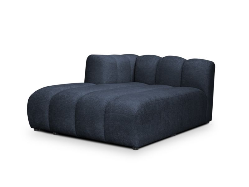 Szezlong lewostronny LaMiaSofa NAPOLI z tkaniny szenilowej 179x113 cm niebieski 1 szt.