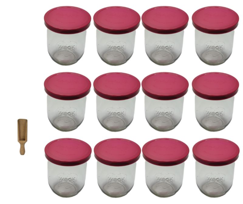 Słoiki MODO24 Weck 1062 ml fi 100 tulip silikonowe wieka miarka 12 kpl.