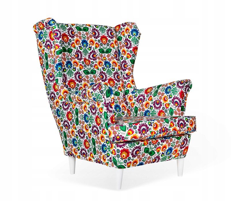 Fotel uszak do salonu Family Meble ARI PRINT kwiaty 1szt