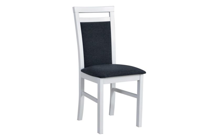 Krzesło tapicerowane Bettso Milano 5 z tapicerowanym siedziskiem w grafitowej tkaninie biały 1szt.