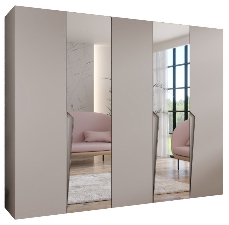 Szafa uchylna z lustrem otwierana Abiks PIANO 2 250 wys 202 cm Kaszmir + Kaszmir 1 szt
