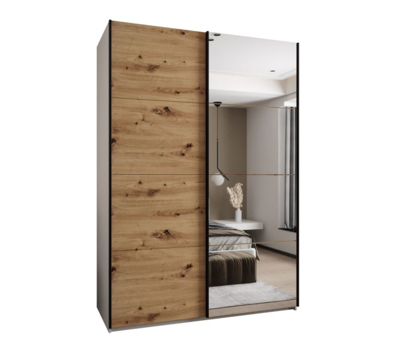 Szafa przesuwna Abiks LUX 3 wysoka szer.170cm biały/artisan/czarny 1szt.