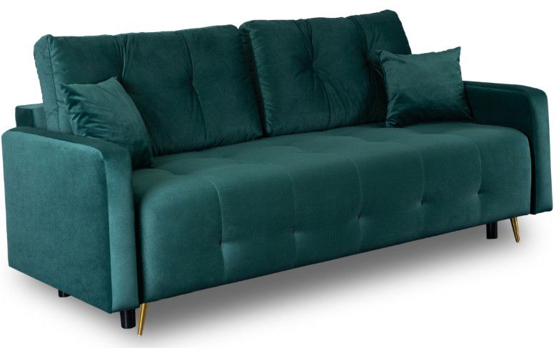 Sofa Seul Mebel Elite Rozkładana z Funkcją Spania i Pojemnikiem Zielona 1 szt