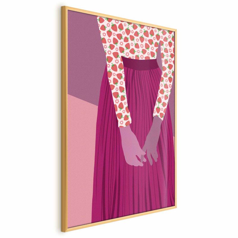 Plakat Artgeist Truskawkowa pani 60x90 cm z ramą złotą 1 szt